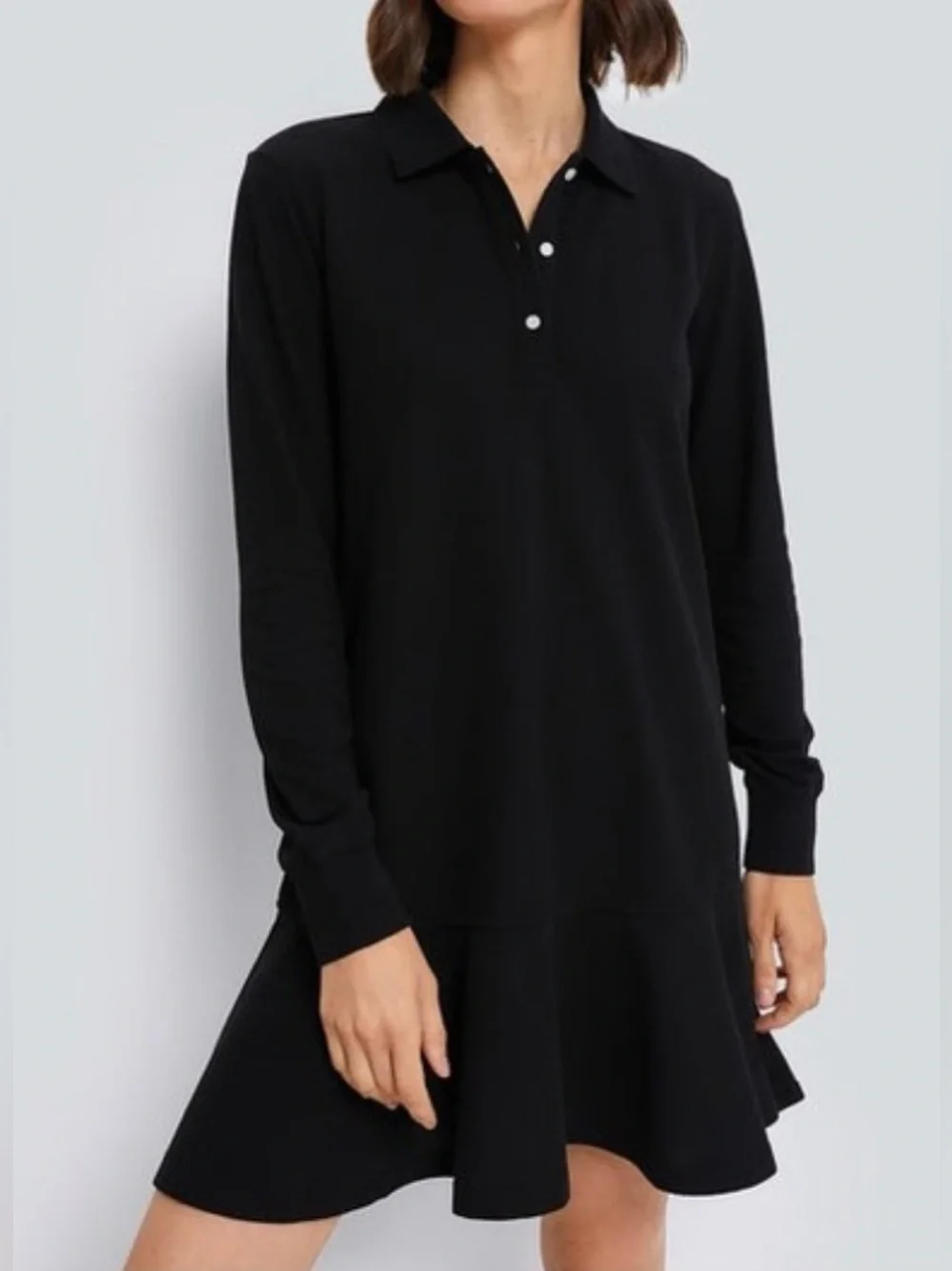 Tuckernuck Long Sleeve Pique May Polo Dress Womens XXL Black Cotton Preppy - Picture 1 of 5
